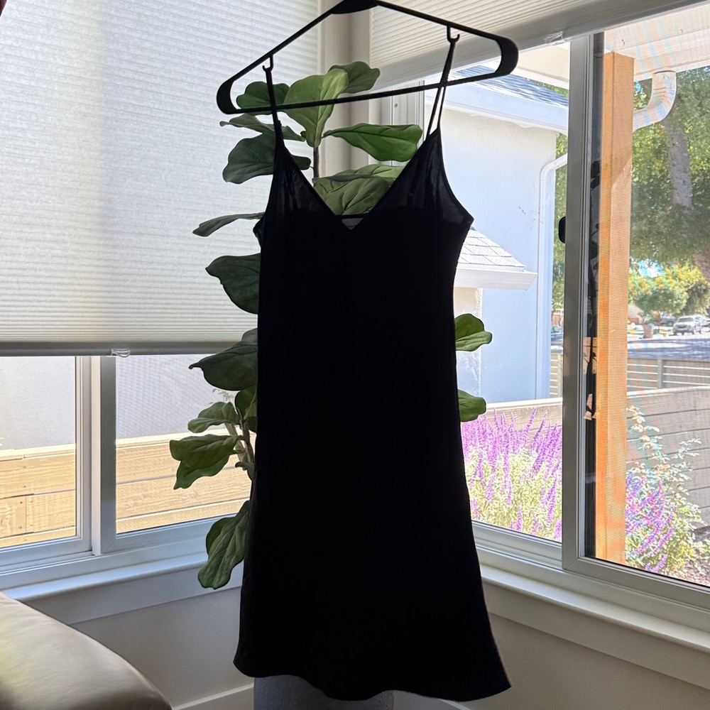 Sunday Best Black Satin Dress